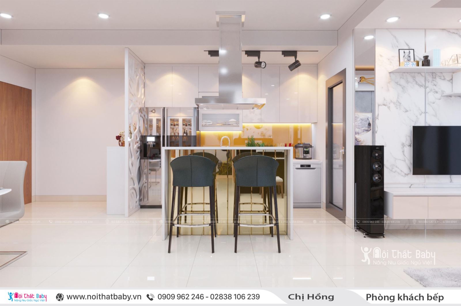 Thiết kế nội thất chung cư hiện đại căn 104m2 Emerald Celadon City